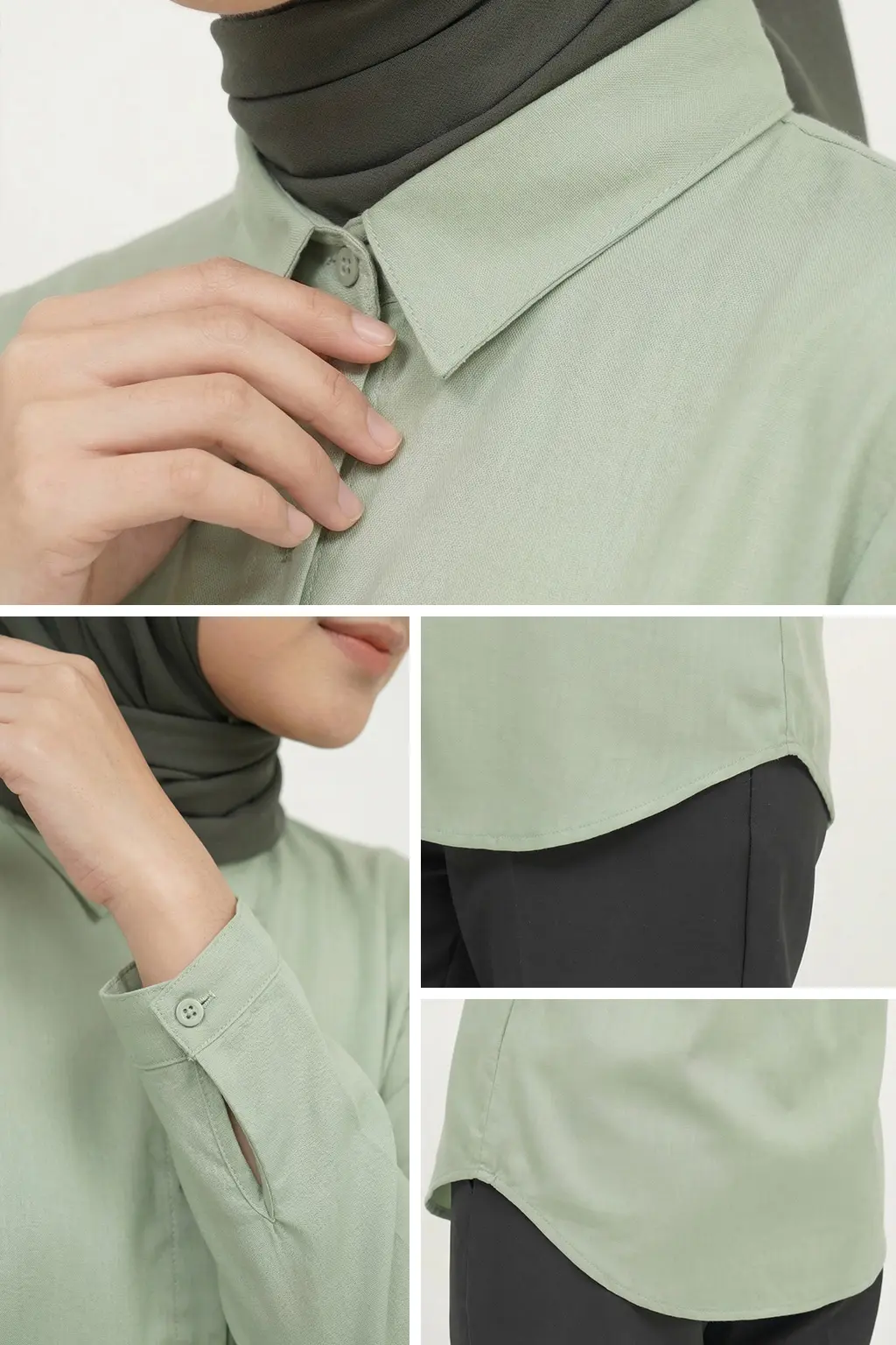 kemeja detail sage