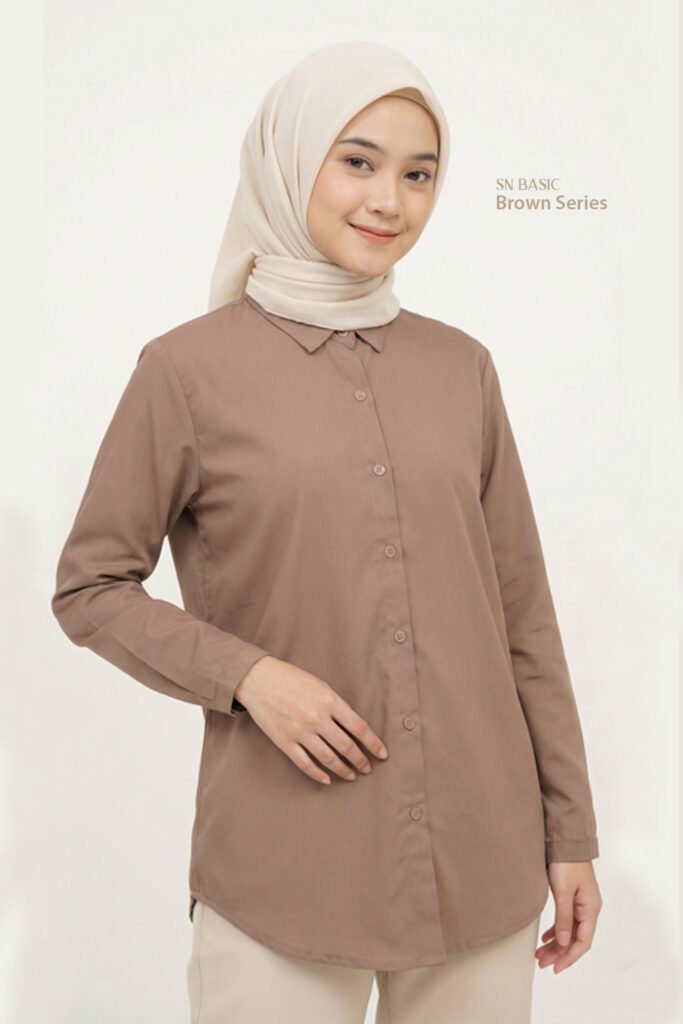 kemeja basic coklat series