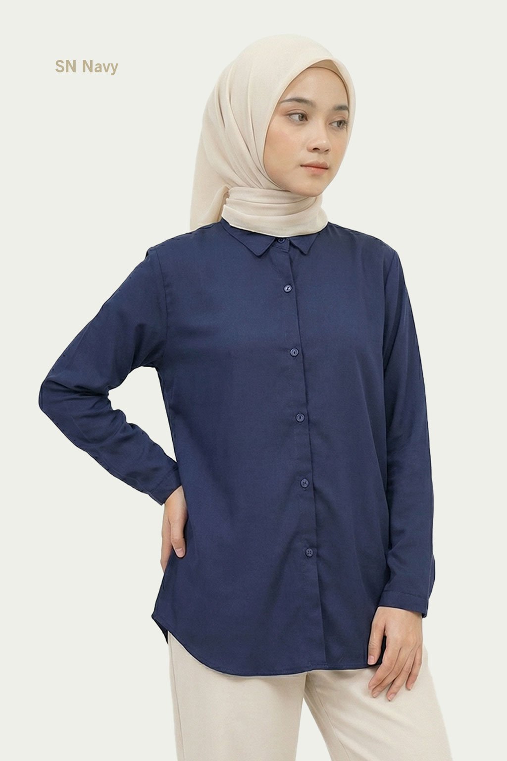 kemeja sn basic navy