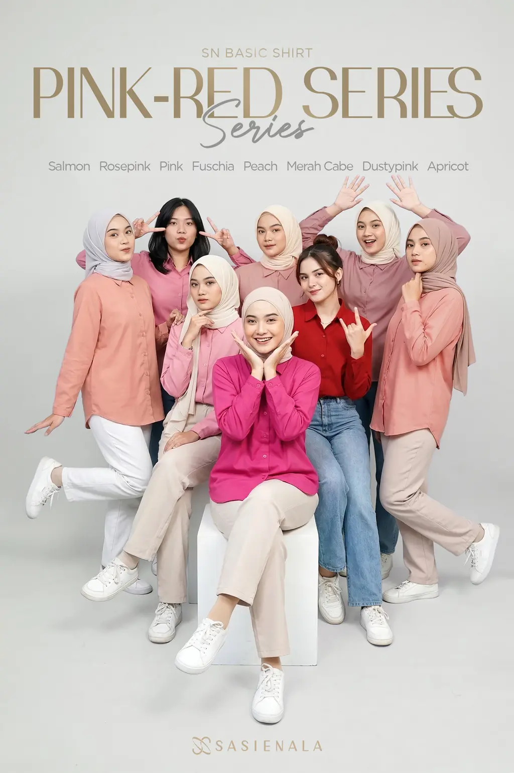 kemeja pink red series