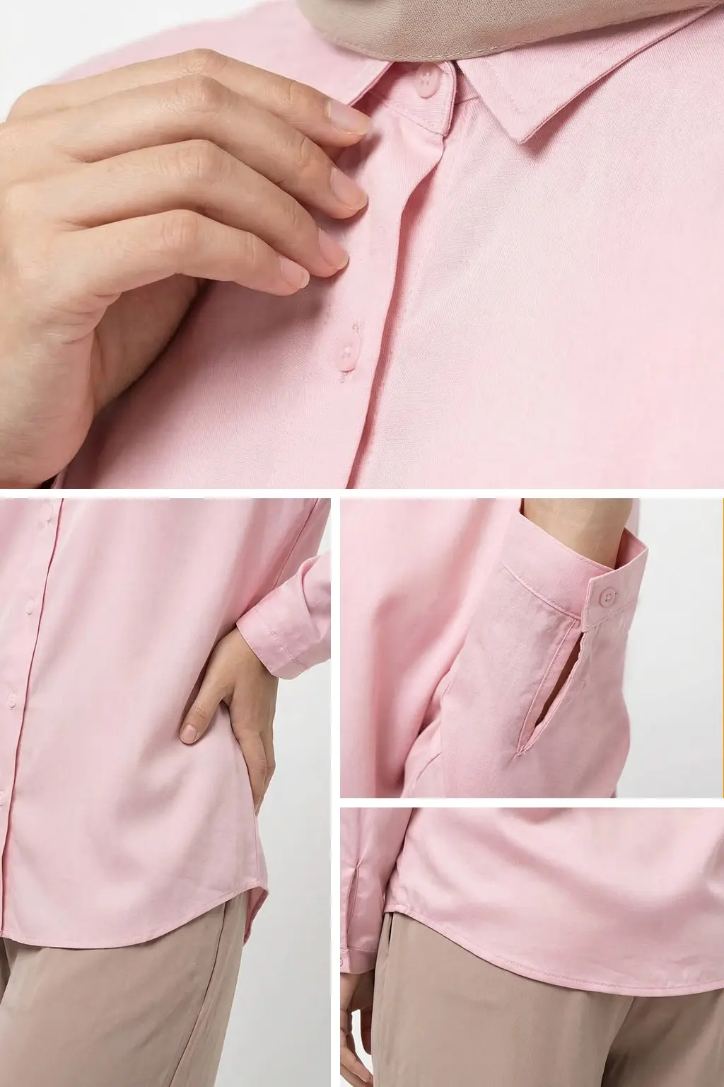 kemeja detail pink