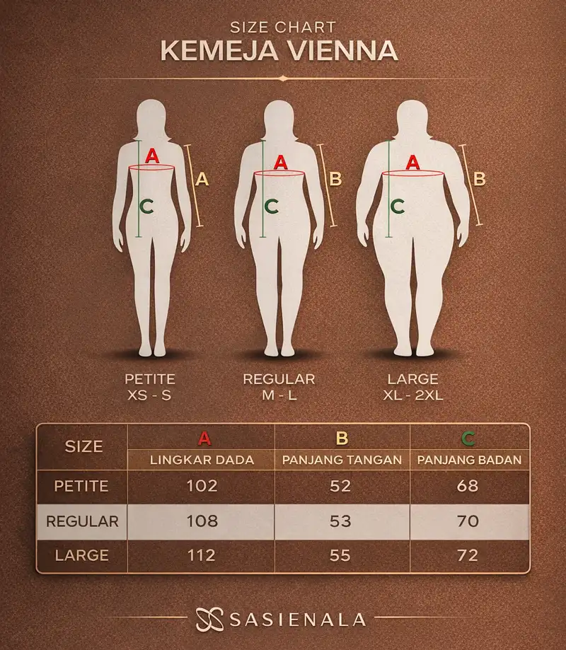 standar ukuran kemeja viena