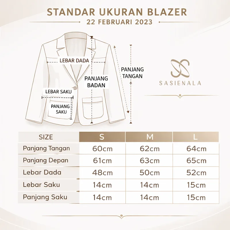 standar ukuran blazer