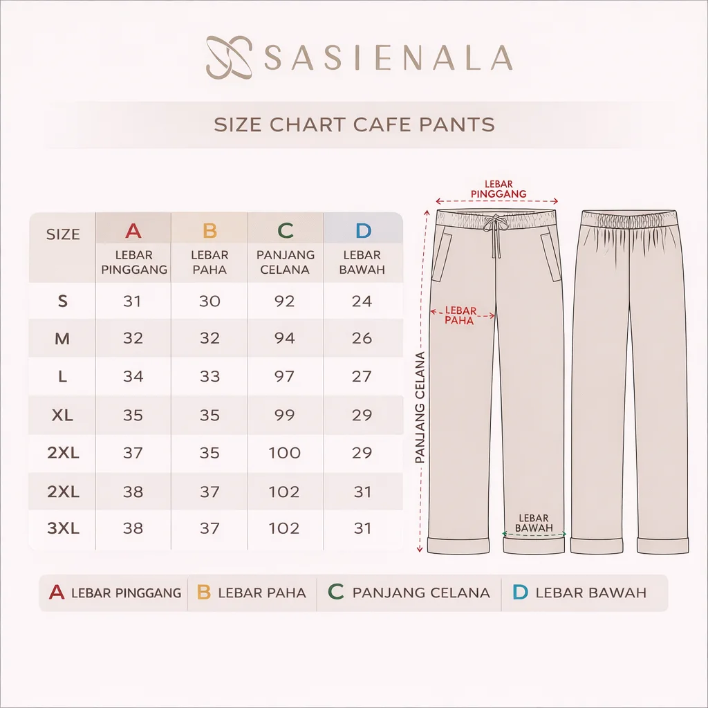 standar ukuran cafe pants